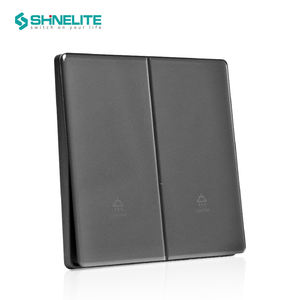 Interrupteur mural pour éclairage, 86*86 mm, norme britannique, panneau en verre ultra-fin, 10 A, <span class=keywords><strong>2</strong></span> gangs, 1 voie - Product Image 1