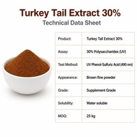 LCHBIO Fabriek Bulk Trametes Versicolor Extract 30% Polysacchariden UV Fruitlichaam Poeder Gezondheidsvoeding Kwaliteit Oplosmiddel Extractie