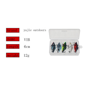 Señuelos Vib de 12g, paquete de 5, cebo duro para pesca de lubina en agua dulce y marina, kit de señuelos de plástico - Product Image 2