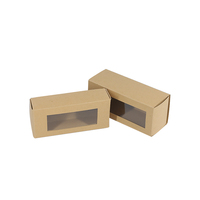 Boîte en carton Kraft personnalisé avec fenêtre, ouvert, emballage en papier pour cookies et biscuits, avec tiroirs, vente en gros, 10 pièces