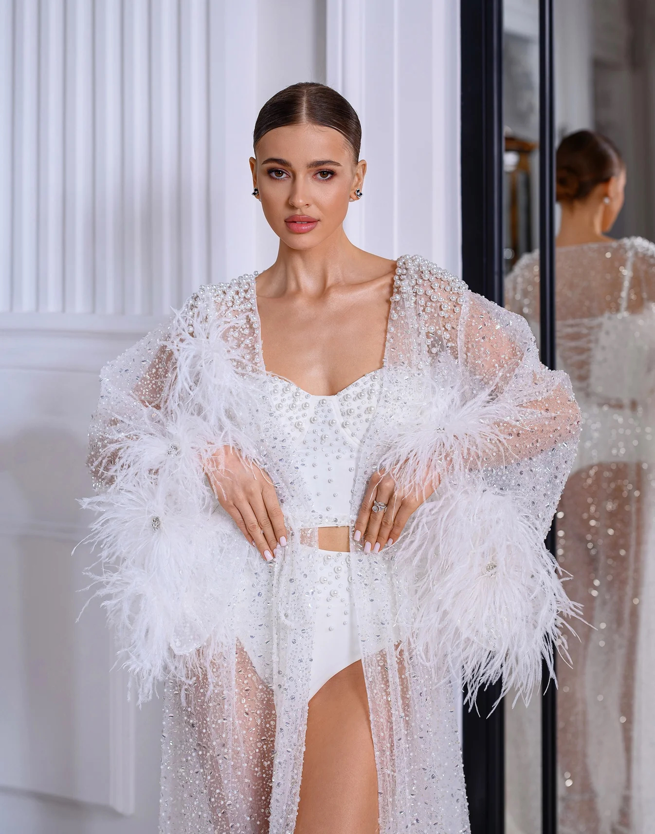 sheer burlesque dressing gown Sheer Majestic Golden Kimono, Ethereal Beaded Fringe Robe, Regal Fortune Teller Art Nouveau Reveal, Bat Wing Bohemian Dressing Gown, Cocoon Duster