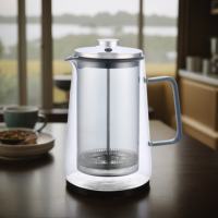 Cafetière miniature pratique résistante à la chaleur en verre borosilicate de haute qualité, cafetière portable avec couvercle en métal