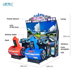 Machine de jeu de course dynamique pour enfants de parc d'attractions, simulateur de <span class=keywords><strong>conduite</strong></span> de <span class=keywords><strong>voiture</strong></span> à monnayeur avec 4 écrans de 65 pouces - Product Image 3