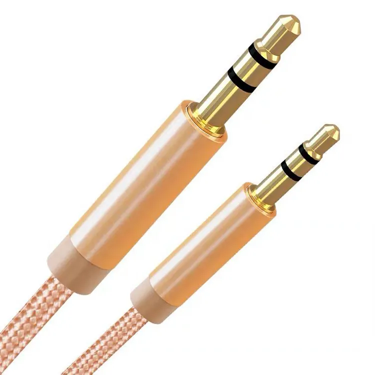 Audio Cable 1M 3.5Mm Braided Aux Headphone Extension Cables Male To Male Jack For Car Iphone Samsung Mp3/4 Speaker