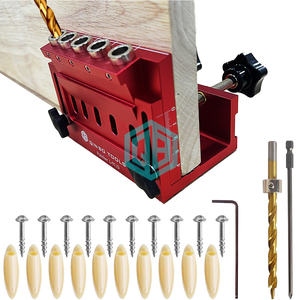 OEM Set Jig lubang saku tugas berat, dengan penjepit panduan bor aluminium kokoh untuk 15 ° lubang miring untuk pekerjaan kayu & alat pertukangan - Product Image 4