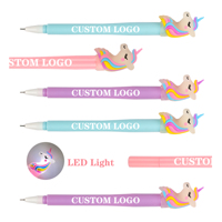 Stylo à encre gel en plastique avec motif de licorne de dessin animé, encre noire, stylo à signature, fournitures de papeterie créatives pour les étudiants, pour l'apprentissage quotidien et le bureau