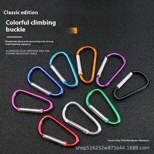 Mosquetón en forma de D de aleación de aluminio, hebilla colgante con gancho de resorte para <span class=keywords><strong>escalada</strong></span> en roca al aire libre, equipaje, mochila, seguro - Product Image 1