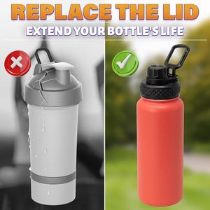 Couvercles à paille isothermes en acier inoxydable sans BPA, design classique à large ouverture, pour bouteilles de sport et de camping sous vide - Product Image 2