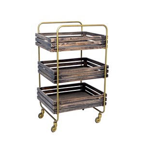 Customized Design Iron 3-Tier Modern Durable Food Catering Drinks <b>Serving</b> <b>Trolley</b> Cart for Hotel Restaurant Wedding Party Bar - Product Image 4