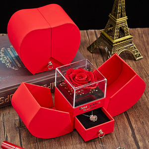 Apple Creative Rose Coffret Cadeau Collier Bague Parfum pour Amis Saint Valentin Noël Anniversaire Coffret Cadeau - Product Image 5