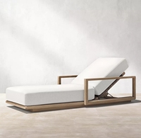 Chaise longue de piscine en teck pour extérieur, idéale pour villa, hôtel, terrasse – Vente chaude usine
