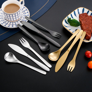 Juego de cuchillo, tenedor y cuchara para carne de acero inoxidable 304, cubertería occidental para carne de res, uso para adultos - Product Image 2