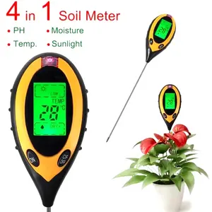 Medidor de humedad del suelo 4 en 1 para plantas, medidor de pH del suelo con sensor preciso