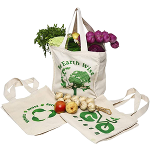 Promotional Custom Grocery Vegetables Supermarket Packaging Organic Recycled Cotton Canvas Tote <b>Shopping</b> Bag Letter <b>Small</b> Size - Product Image 1