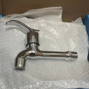 <span class=keywords><strong>Robinet</strong></span> de lavabo <span class=keywords><strong>double</strong></span> moderne <span class=keywords><strong>Robinet</strong></span> mural en céramique en alliage de zinc pour l'extérieur 3 ans Eau froide pour machine à laver - Product Image 4