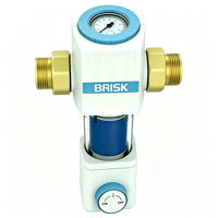 |   Système de filtration d'eau par centrifugation avec manomètre |   Nettoyage facile par lavage à l'envers |   Système de filtration préfiltre 40 microns |