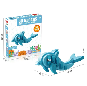Hot Bán Đại Dương Mô Hình Động Vật Câu Đố Đồ Chơi Hai Màu Sắc EVA Bọt Tự Làm Lắp Ráp 3D Cá Heo Trò Chơi Ghép Hình Câu Đố Trò Chơi Cho Trẻ Em - Product Image 5