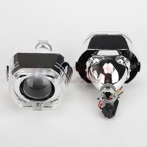 IPHCAR Auto HID 2,5 Polegadas Kit Lente Do Projetor Xenon Fácil Instalação Farol H4 H7 LED Angel Eye H1 Lâmpada Xenon LHD RHD