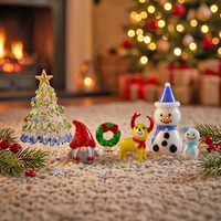 Benutzerdefiniertes Logo Moderne Murano-Glas Weihnachtsornamente Weihnachtsmann Weihnachtsbaum Tierfiguren für Innendesign-Dekoration