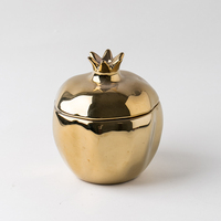 YUANWANG Velas Pot Bougie galvanoplastie bocaux de Bougie de luxe en céramique de pomme avec couvercle pour décoration de Festival de mariage