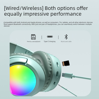 Casque sans fil stéréo 5.4 Vh17 avec éclairage RGB, double mode, faible latence, longue durée de vie de la batterie pour le jeu et la musique
