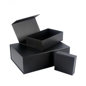 Estructura abatible personalizada Kraft negro mate cartón pelucas pelo <span class=keywords><strong>piedra</strong></span> tijera ropa zapatos caja <span class=keywords><strong>de</strong></span> papel con cierre magnético - Product Image 6