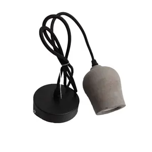 Mini lampe suspendue industrielle en béton E27 Cord Set Vintage Bulb Holder Lamp Wiring Kit ciment Hanging Lamp