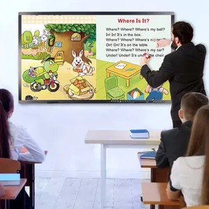 55 inç akıllı sınıf 4K elektronik interaktif ekran çocuklar için beyaz tahta