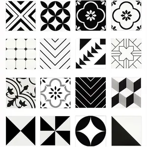 Black White Ceramic Tiles 300x300mm for Kitchen Bathroom Toilet Floor Tiles Non-Slip Wear-Resistant Porcelain Tiles Wall Bricks