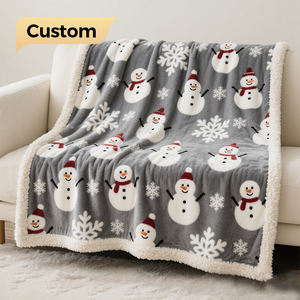 सुपर नरम मोटी क्रिसमस सजावट कवर 100% पॉलिएस्टर शेर्पा फ्लेक्स शीतकालीन नैप एयर थ्रो कंबल - Product Image 1