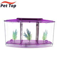 Mini aquarium pour poissons Betta avec lumière colorée pour bureau