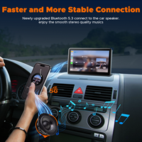 Écran Carplay portable de 7 pouces pour voiture compatible avec Apple CarPlay et Android Auto, unité de jeu de voiture sans fil avec navigation GPS