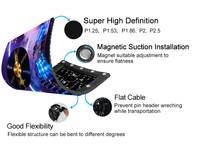 Écran LED flexible pour comptoir de réception DJ, taille P2 et P2.5, affichage LED intérieur, écran d'affichage LED elliptique