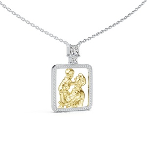 จี้สร้อยคอเงินแท้ 925 ชุบทอง ประดับเพชร CZ ลายคามีโอ แบบสั่งทำพิเศษสำหรับ<span class=keywords><strong>พ่อ</strong></span>และลูก  งานแกะสลัก  ของขวัญวัน<span class=keywords><strong>พ่อ</strong></span> - Product Image 4