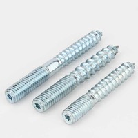 Vis autotaraudeuse sans tête en acier au carbone zingué bleu et blanc, à double extrémité Torx, pour fixation de rampe d'escalier hexagonale interne