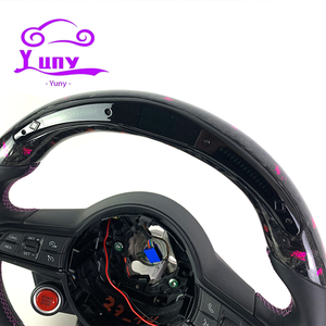 Volante in fibra di carbonio con LED RPM personalizzabile, design racing per <span class=keywords><strong>Alfa</strong></span> <span class=keywords><strong>Romeo</strong></span> Stelvio Ti 2019+ e Giulia - Auto personalizzate - Product Image 2