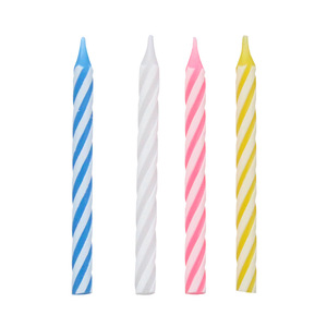 Vente en gros nouveauté 288pcs petites bougies d'<span class=keywords><strong>anniversaire</strong></span> filetées colorées décoration de fête bougies en spirale avec base - Product Image 5