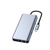 Recci rh09 aluminium PD 100W 9 en 1 type c station d'accueil hub usb-c câble convertisseur vers type c USB 3.0 pour ordinateur portable pc ordinateur