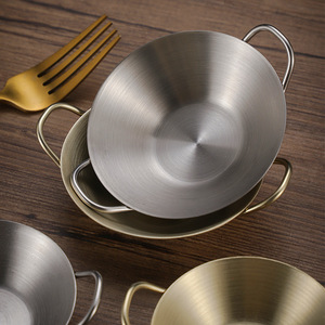 Korean-Style Stainless Steel Double-Eared Dipping Dish Gold Silver 304 Condiment Bowl For BBQ Seasoning Kimchi Dessert - Product Image 2
