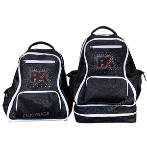 ラインストーンとダイヤモンドロゴ入りカスタム可能チアバックパック：チアリーダー＆ダンサー向けカジュアルスポーツバッグ（ジッパー開閉式） - Product Image 5