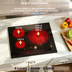 Built-in Electric 3 Burner 60cm Ceramic Hob Cooker Radiant cooktop with touch control for Any Cookware - Product Image 3