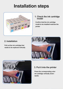 Cartouche d'encre compatible Goosam de haute qualité 761, pleine d'encre pigmentée et à base de colorants pour imprimante HP DesignJet T7100 T7200 - Product Image 5