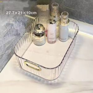 Organizador de Maquillaje de Plástico con Diseño OEM, Contenedor de Cosméticos para Mesa de Maquillaje, Caja Organizadora de Cuidado Facial con Asa - Product Image 2
