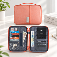 Nouvel Organisateur de Documents de Voyage Multifonctionnel en Tissu Polyester Cationique avec Fermeture Éclair, Style Tendance, Sac de Rangement de Capacité Moyenne