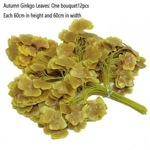 Feuille artificielle <span class=keywords><strong>Ginkgo</strong></span> <span class=keywords><strong>Biloba</strong></span>, Branches d'arbre en plastique, Bouquet de feuilles artificielles pour décoration de la maison - Product Image 6