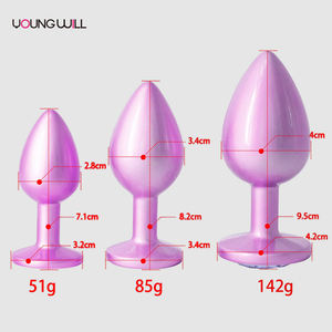 アナルトレーナーキット金属アナルプラグアンドバットプラグ膣拡張クリスタルダイヤモンドベース大人用アナルビードトレーナーキット大人用おもちゃ - Product Image 6