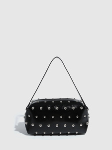 Sac à main élégant pour femme de style vintage, sac à bandoulière en cuir PU tendance avec décoration à rivets, fermeture éclair et motif original Tanjing - Product Image 3