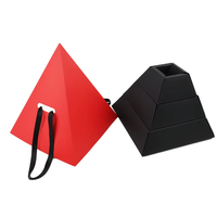 Boîte pyramidale en carton pour traiteur, pâtisserie, gâteau, dessert, plateau artisanal, plateau de présentation, boîte bento, emballage alimentaire personnalisé, boîte pyramidale
