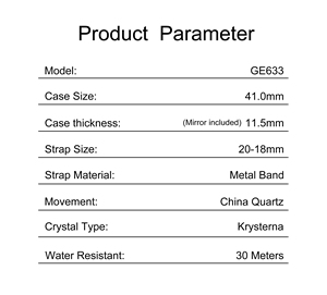 Garantía de calidad Reloj de cuarzo clásico resistente al agua de 50M con banda de metal de 41mm de diámetro de esfera para hombres y mujeres - Product Image 6
