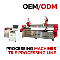 Machine de découpe à jet d'eau CNC 5 axes Aitao avec moteur hydraulique pour la gravure et la découpe double de pierre, carrelage, métal et verre